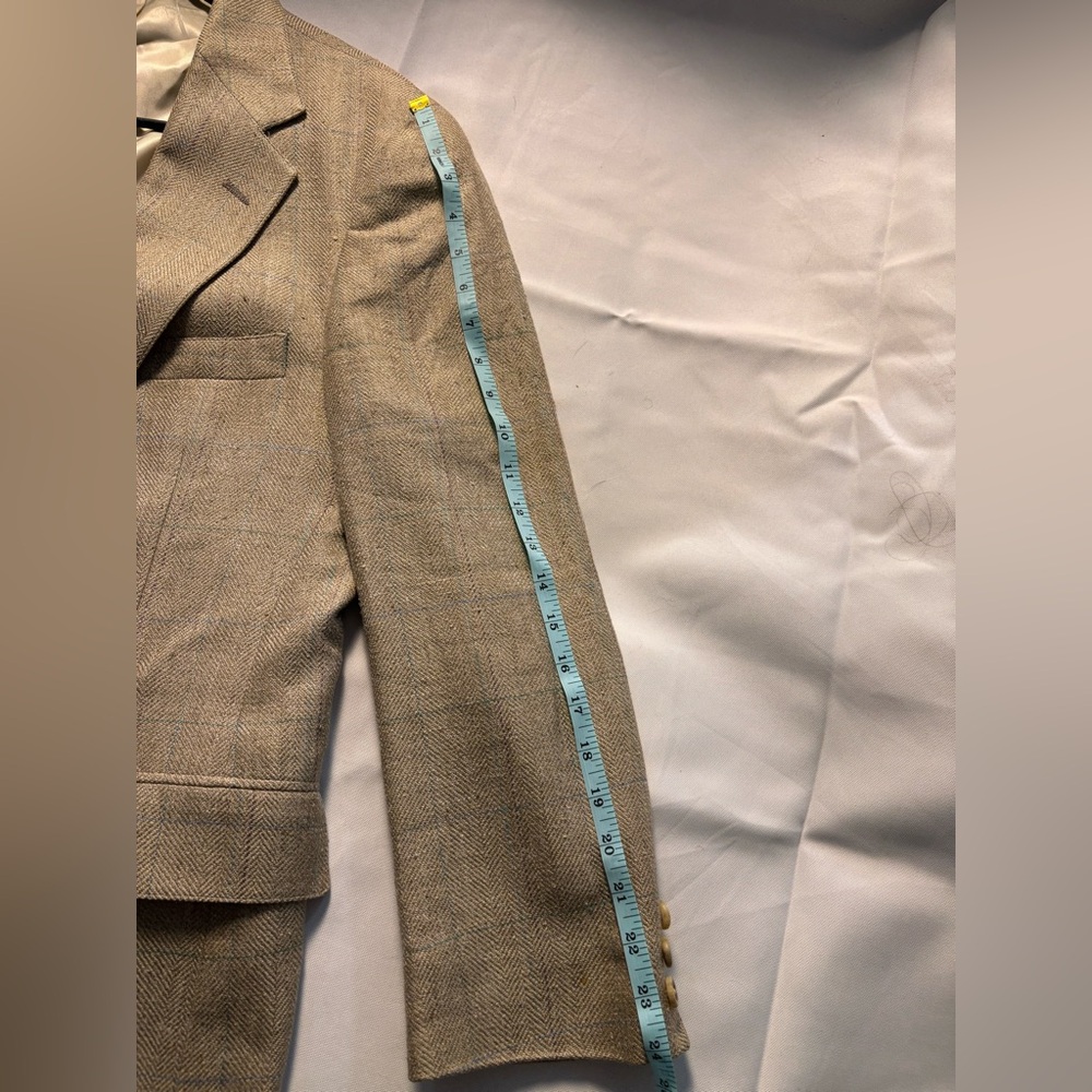 Vintage Polo University Club Ralph Lauren Wool Blazer Made USA Herringbone 46R - Picture 10 of 12